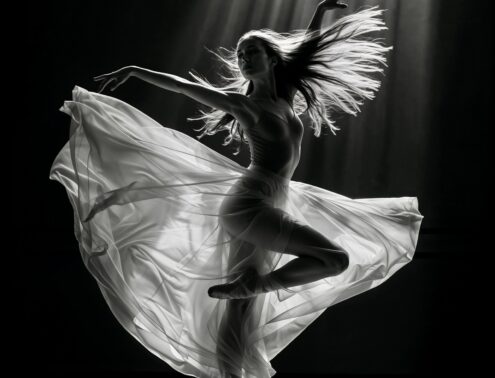 Ballerina in Mid-Pirouette